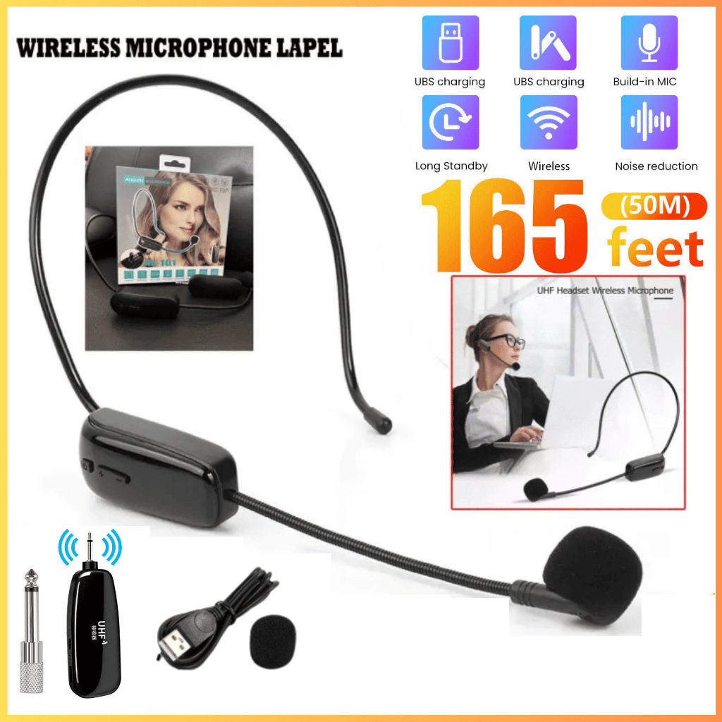 COD CEPAT TaffSTUDIO Microphone Wireless Jarak Jauh mic bando imam masjid Terbaik UHF HX W002