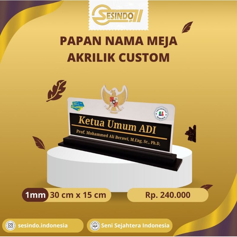 PAPAN NAMA MEJA AKRILIK CUSTOM