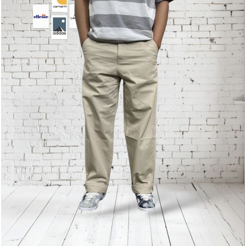 celana chinos standart reguler pria model losse gombrong the original outfit