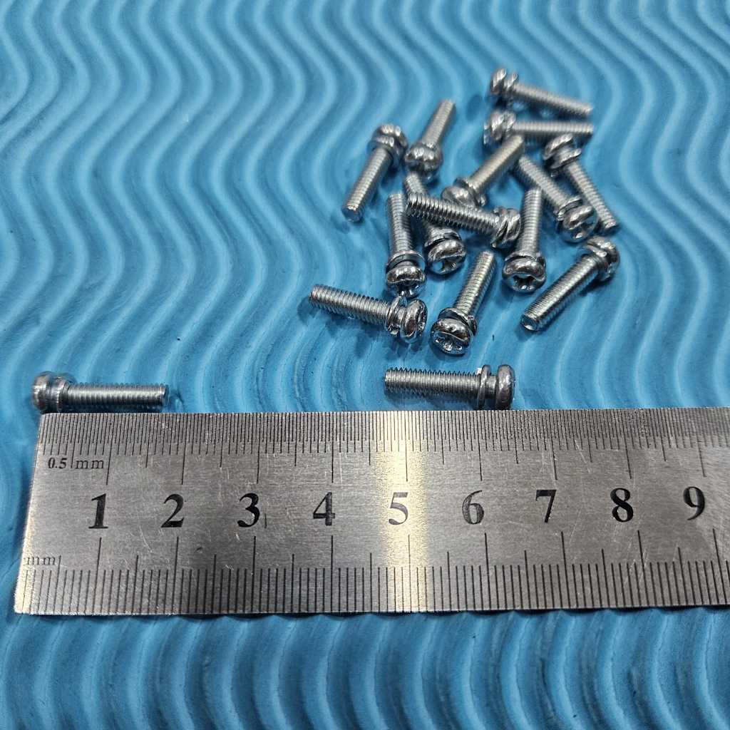 BAUT KARBU PUTIH 4 X 16 / BAUT KARBURATOR  M4X16 OBENG PLUS RING (1 PCS)