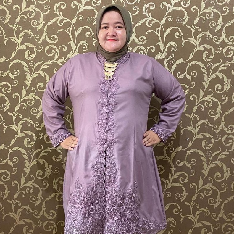 Flash Sale Kebaya Encim Tunik Jumbo Bordir Senada LD 13cm Dan 14cm Modern Lengan Panjang