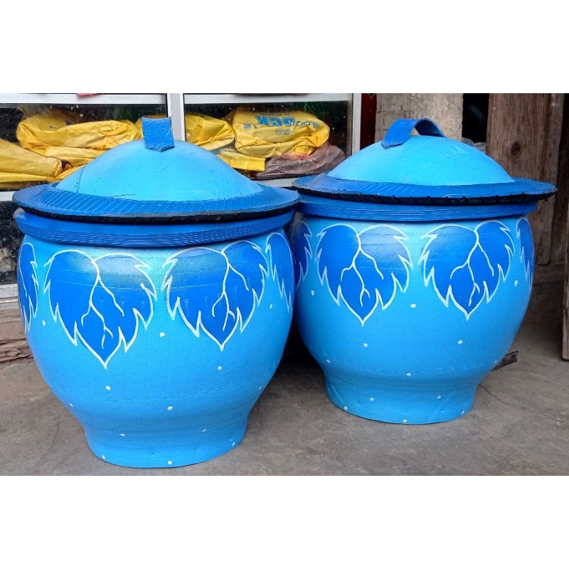 bak sampah karet / tempat sampah karet warna biru/tempat sampah karet/tempat sampah