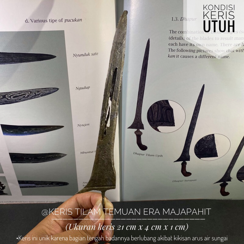 Keris Tilam Era Majapahit Temuan T3 atau Keris Tilam atau Keris Kuno atau Keris Combong Alam