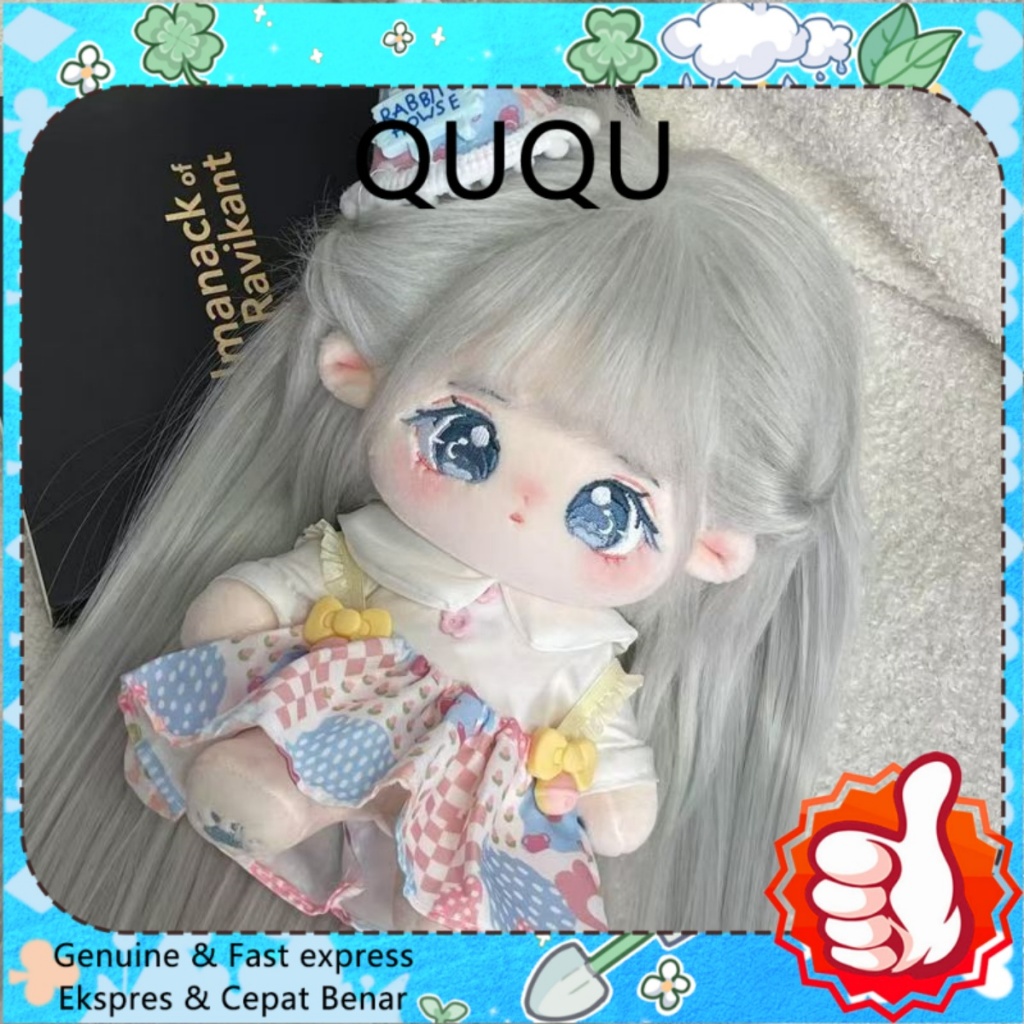 QUQU 20cm LingYue Attribute Cotton Doll baju boneka 20cm Dress up doll White Long Hair