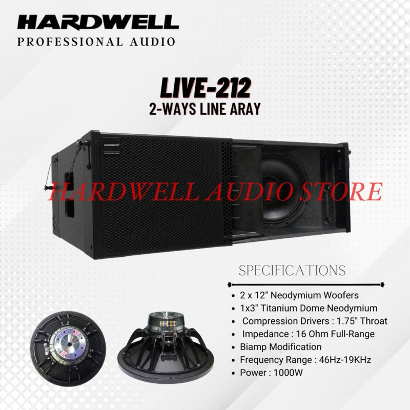 Speaker Line Array Pasif Hardwell 2x12 Inch Live 212 Original Passive Line Array Speaker (Harga Per 