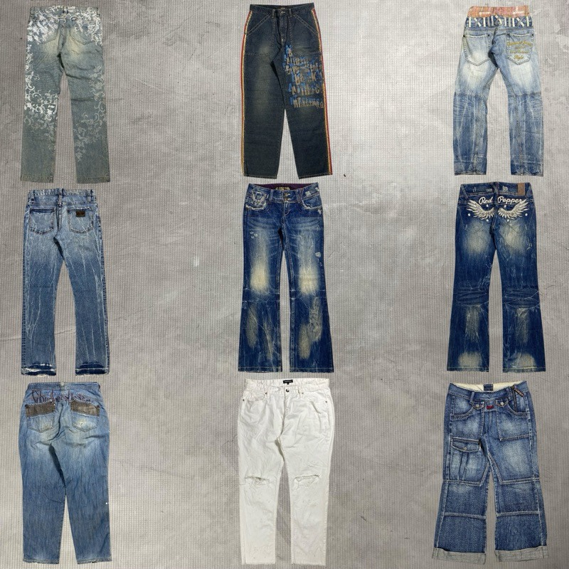 Y2K LOW RISE FLARED BUSH BOOTCUT JEANS ETC🫧𓇼𓏲*ੈ✩‧₊