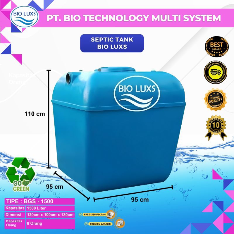 Septic tank biotech, bioluxs bgs 1500 liter