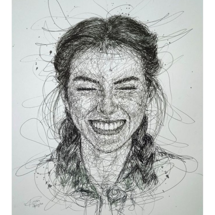 

Serbu Untung Sketsa Wajah Scribble Art Portrait lukisan wajah Gambar Wajah Hadiah Ulang Tahun Wisuda