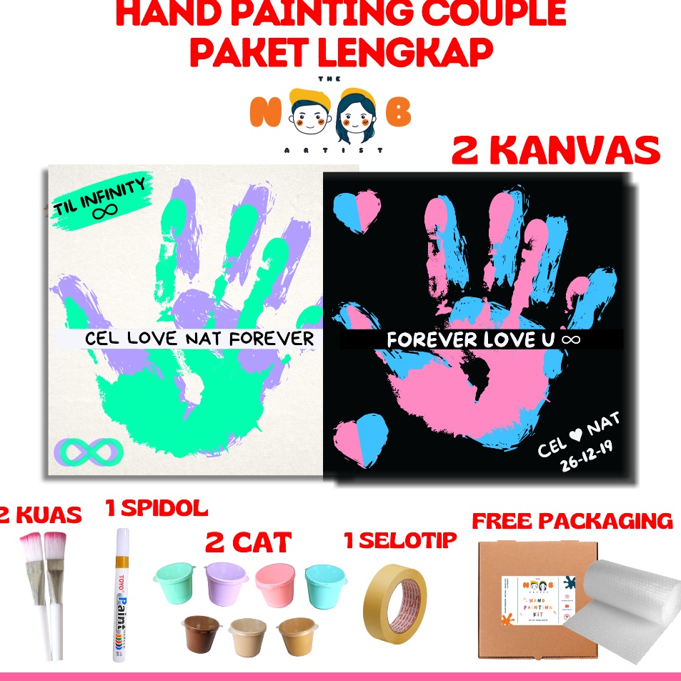 

Kualitas Tinggi Hand Painting Kit Canvas By The Noob Artist Hand Painting Couple Kanvas Tangan Couple Cap Tangan Couple