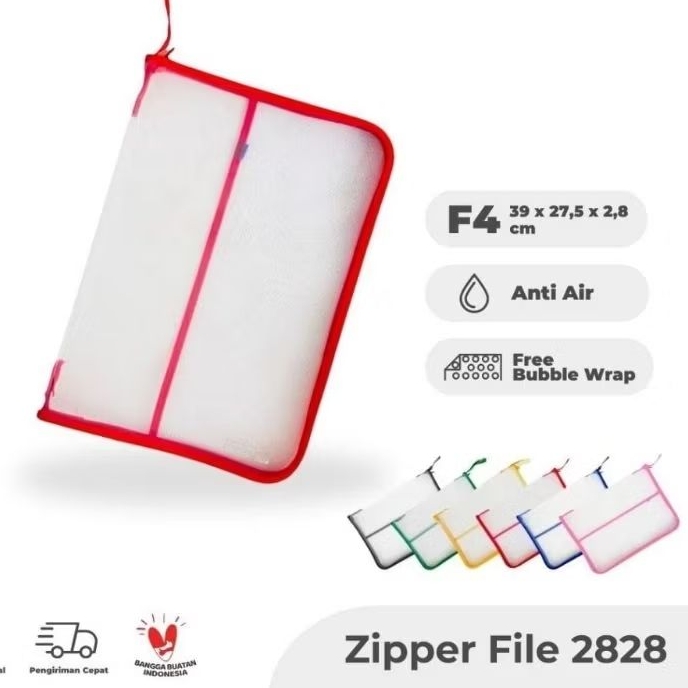 

Topla Zipper file 2828 map dokumen resleting folio F4 tas penyimpanan berkas kertas map