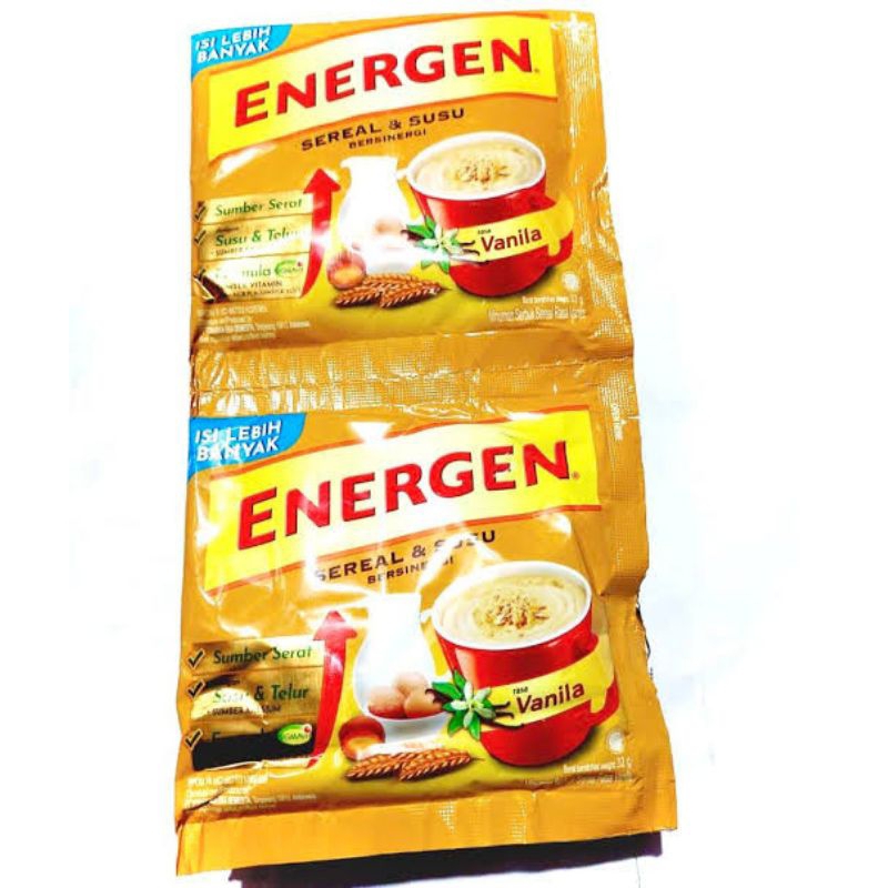 

Energen sereal rasa vanilla 35 gr 1 renceng isi 10 sachet