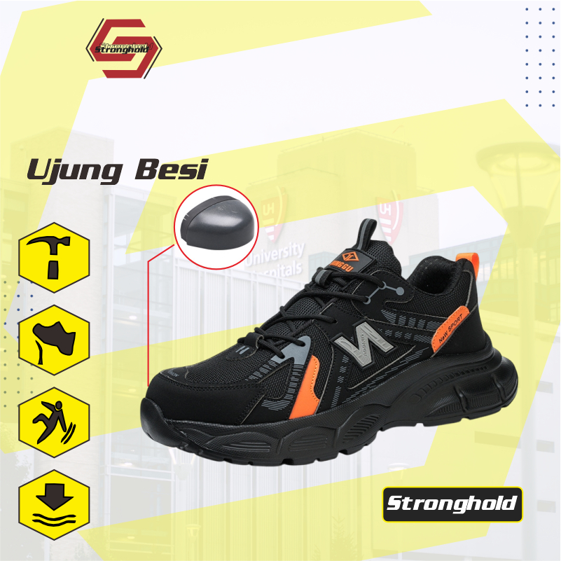 [Diskon] Sepatu Safety Sport New Original  Rust Black | Sepatu Safety Sport | Sepatu Kerja | Sepatu 