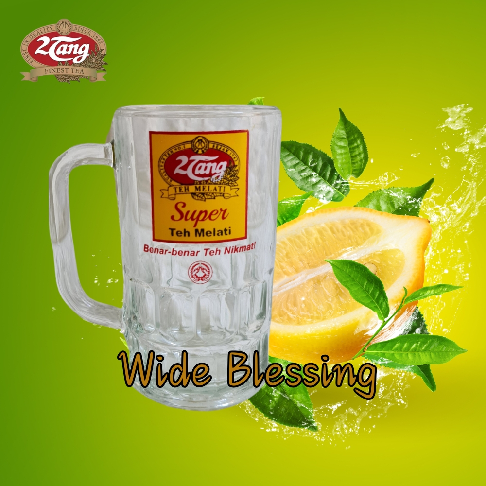 Paket Gelas Teh 2 Tang 6 Pcs / Gagang Tebal / Gelas Bir Tangkai Kaca / Beling / Antik / Unik / 2Tang