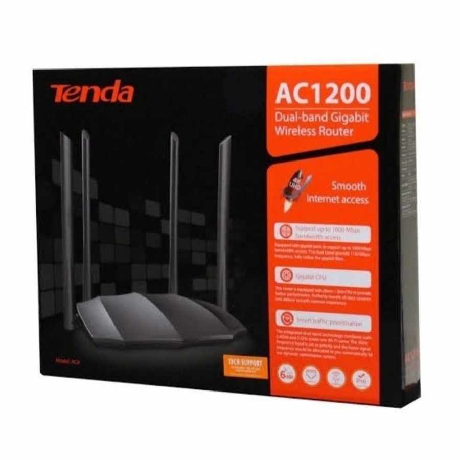 Tenda AC8 AC1200 Dual-Band Gigabit Wireless Router pengganti tenda AC6