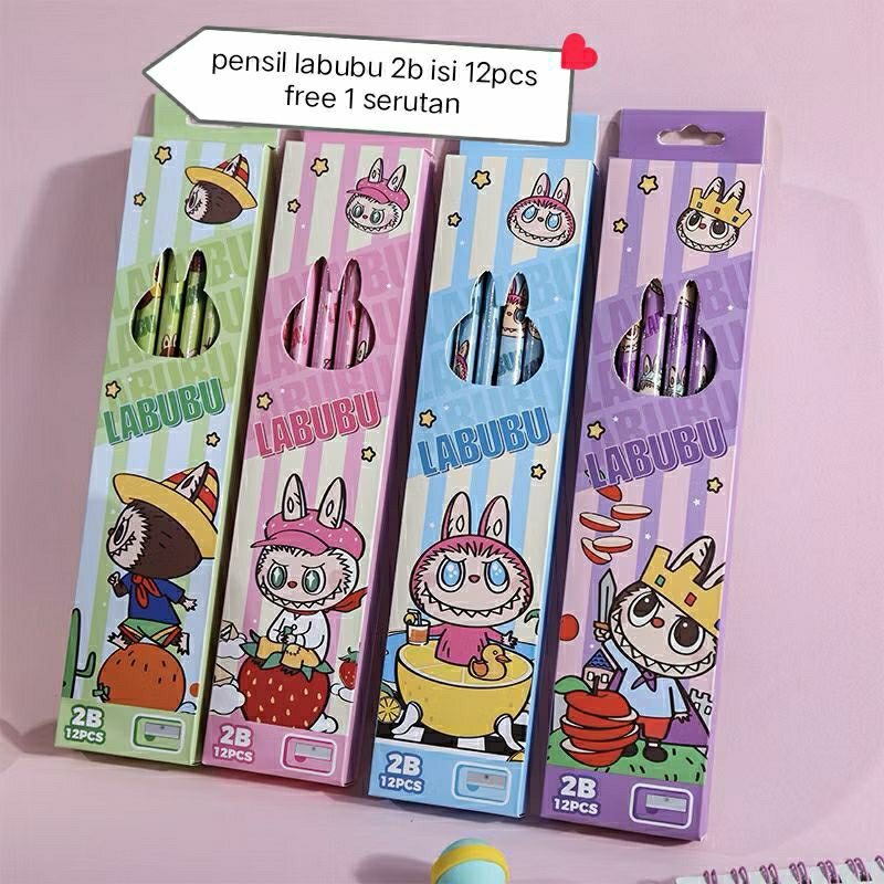 

Pensil labubu set / pensiL labubu 12 pcs/ alat tulis labubu / labubu set