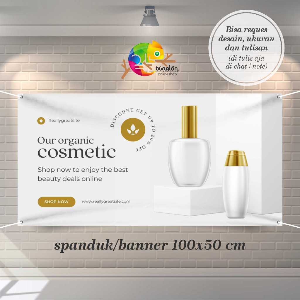 Cetak Spanduk Banner Kosmetik, Spanduk Salon Free Desain