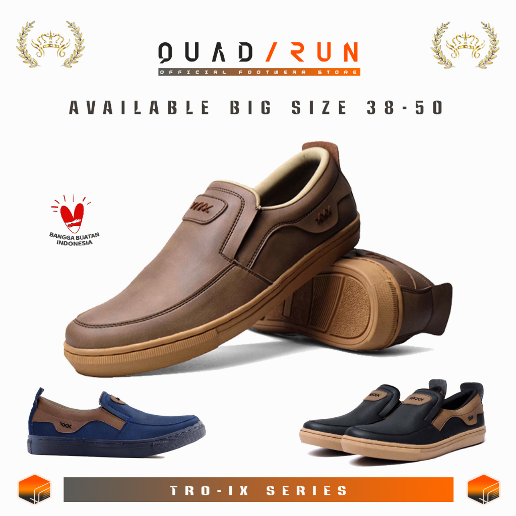 Quadrun Tro-IX Sepatu Slip-On Pria Big Size Casual Elegant