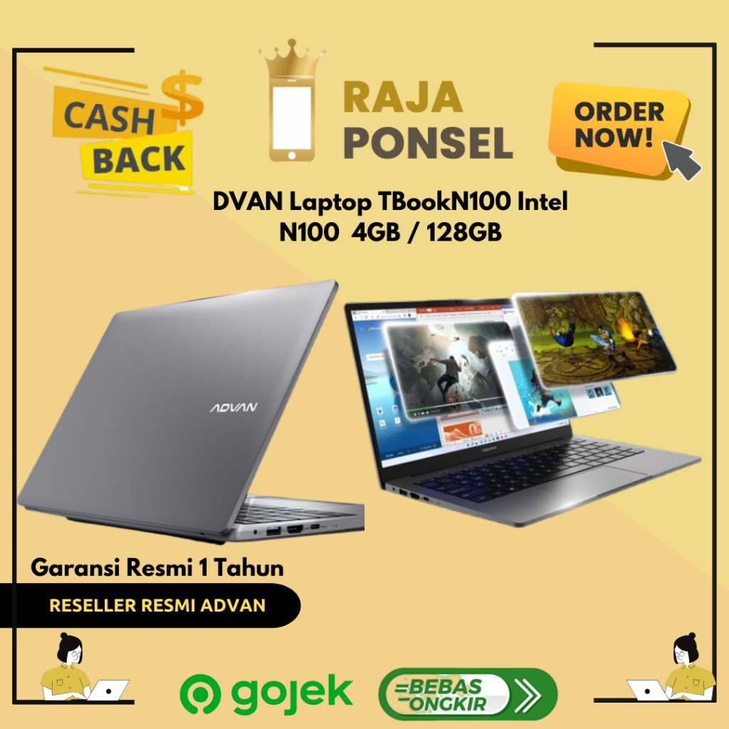 ADVAN Laptop TBookN100 Intel N100 4Gb/128GB 14" HD Free Windows 11 | Laptop Advan NEW TBookN100