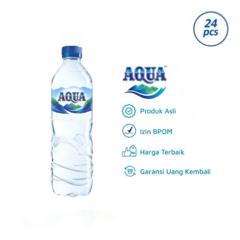 Aqua 600ml 1 Dus (24 Botol)