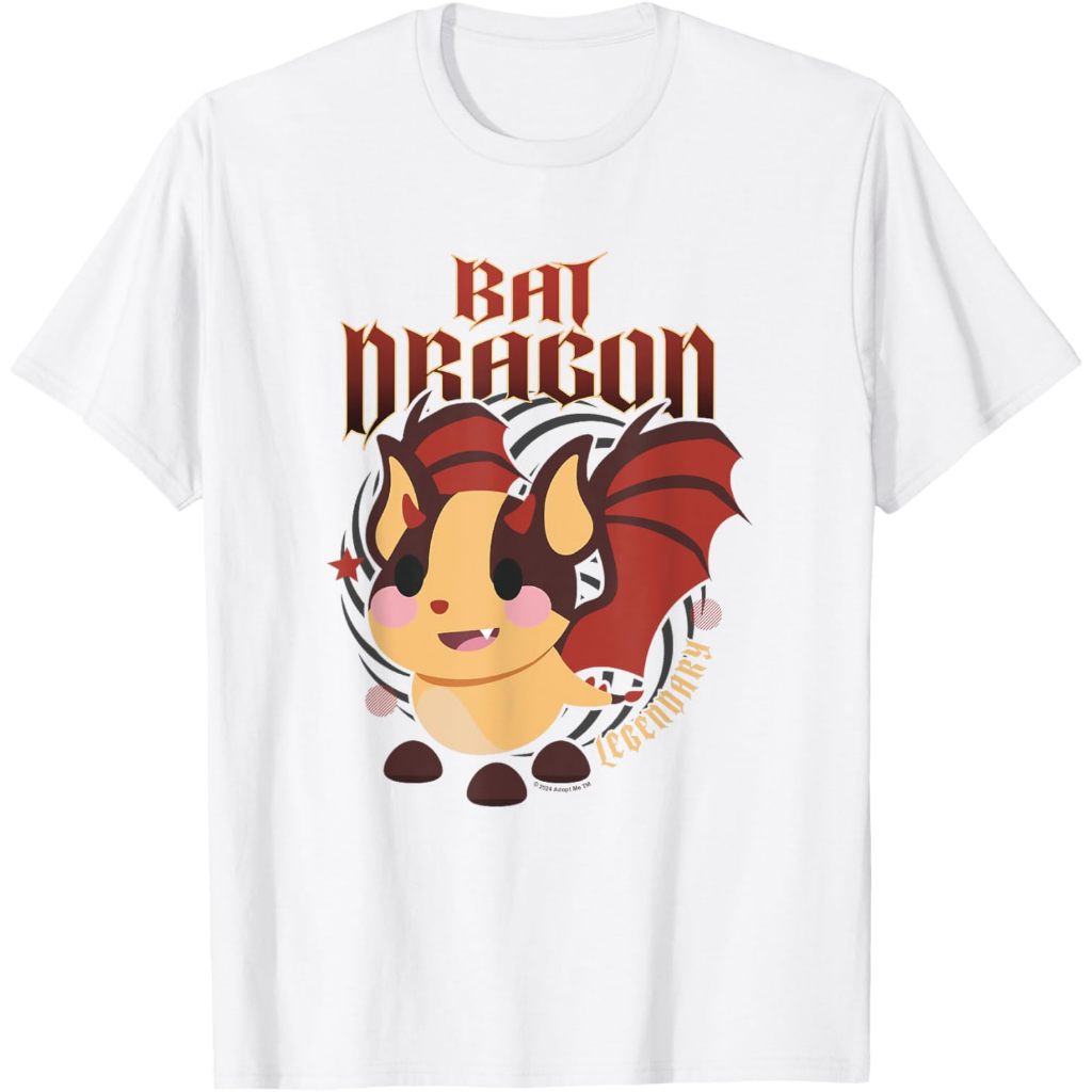 Baju Kaos Anak Adopt Me Bat Dragon Legendary Vintage Portrait T-Shirt Pakaian Atasan Fashion Laki Co