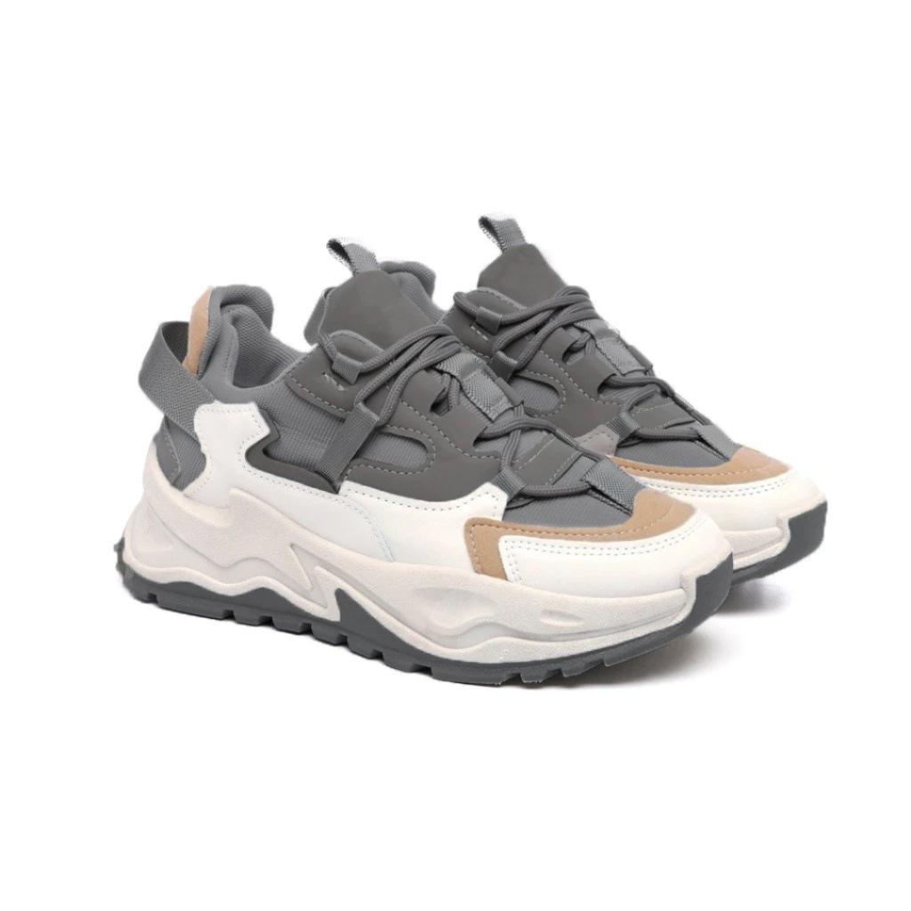 Sepatu Sneakers Wanita Cewek Korea Kulit PU Sintetis Woman