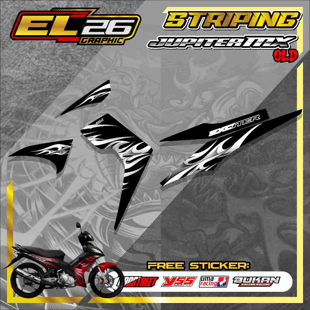 855 STRIPING STICKER YAMAHA JUPITER MX OLD - STICKER JUPITER MX OLD MOTIF API