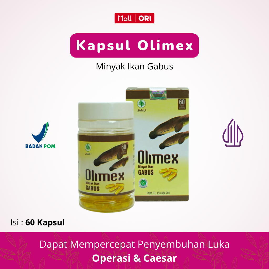 OLIMEX Kapsul Sari Kutuk Ekstrak Minyak Ikan Gabus Mempercepat Penyembuhan Luka Luar Dalam Pasca Ope