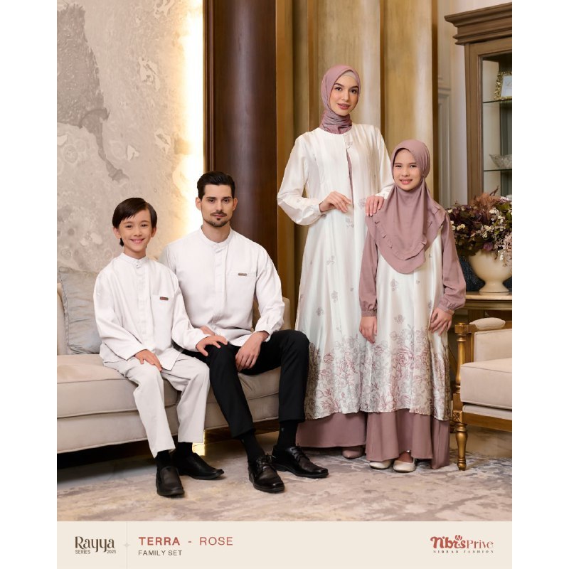 SARIMBIT TERBARU 2025 COUPLE FAMILY LEBARAN RAYYA SERIES TERRA ROSE BY NBRS PRVE FASHION - BAJU SERG