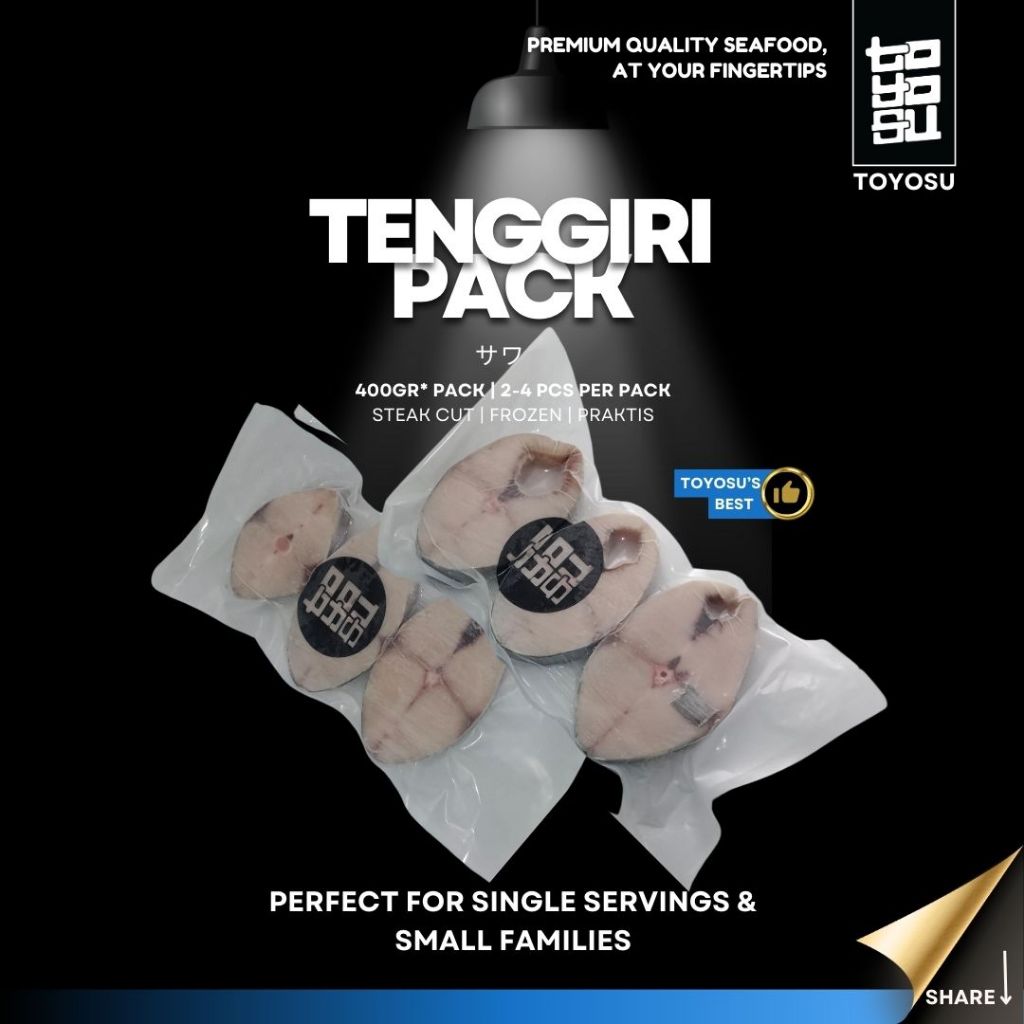 

TENGGIRI STEAK CUT PACK - FROZEN - BERSIH - READY TO COOK | TOYOSU