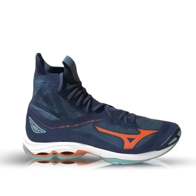 Mizuno Original Volly Lightning Neo V1GA200248 Legion Blue White Firecracker Sepatu Mizuno Voli Orig