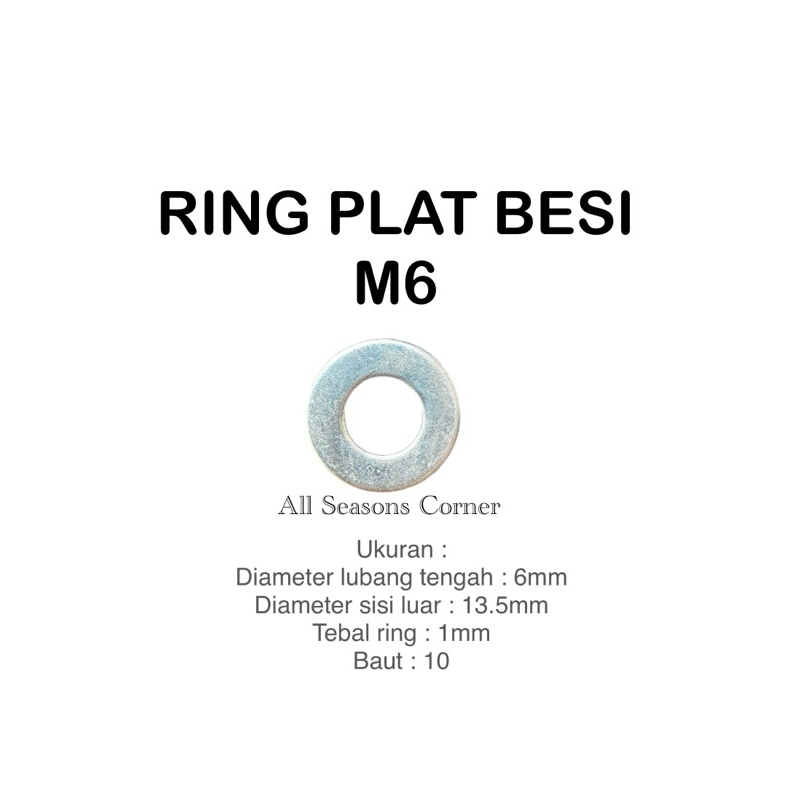 RING PLAT M6 / RING BAUT 10