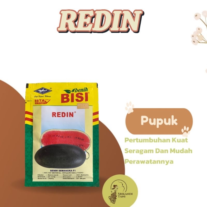 Semangka Redin F1 20gr Original Pabrik Semangka Inul Merah Redin F1