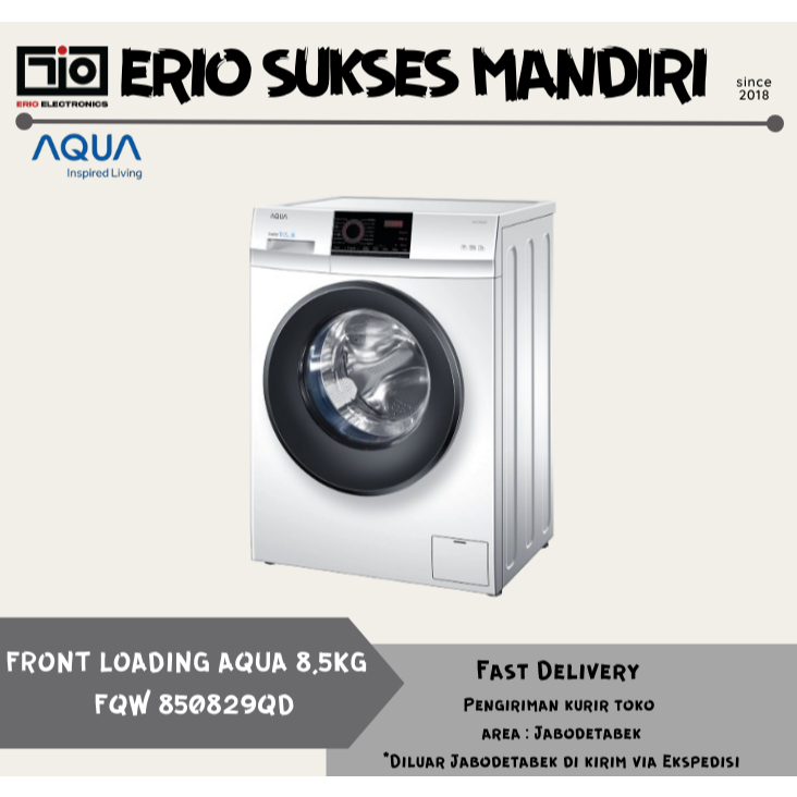 MESIN CUCI FRONT LOADING AQUA JAPAN FQW 850829QD FQW 850829QD 8,5 KG