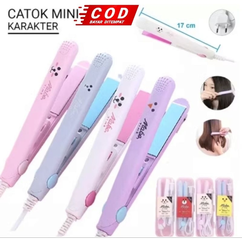 Catokan Mini Karakter 2 Fungsi Bisa Lurus & Curly