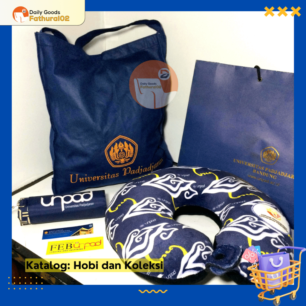 Souvenir Merchandise Universitas Padjadjaran Unpad Bantal Leher, Sejadah, Totebag, Paper bag, stiker