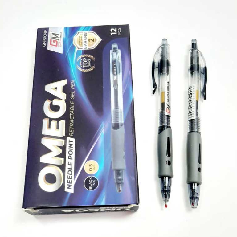 

Harga Grosir (1kotak/12pcs ) Pulpen Gel Tekan GM -510 OMEGA 0,5mm GADJAH MADA