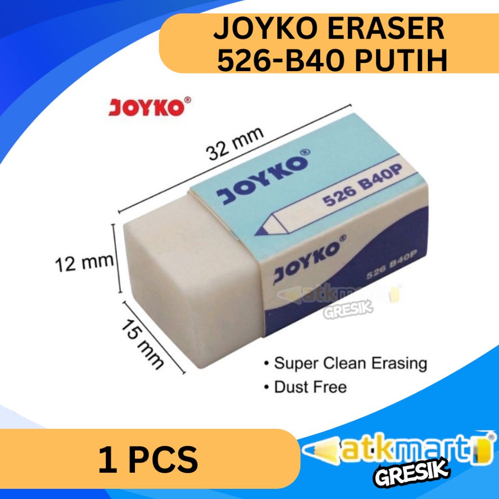 

(TERMURAH) JOYKO ERASER PENGHAPUS KECIL PUTIH 526-B40