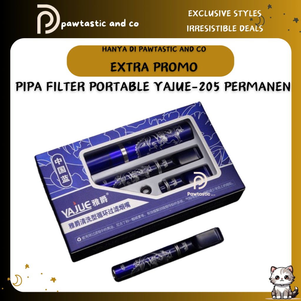 PIPA FILTER PORTABLE YAJUE-205 PERMANEN BISA DIBERSIHKAN PIPA FILTER NAGA PIPA NAGA BIRU IMPORT QUAL