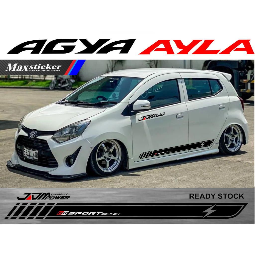 Sticker Mobil Agya, Ayla simple terbaru 2013 - 2021 Sticker cutting Mobil Daihatsu Ayla Terbaru