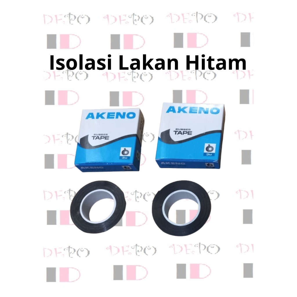 Isolasi Lakban Hitam Karet Kabel Satelit Anti Air 3 Meter Merek AKENO