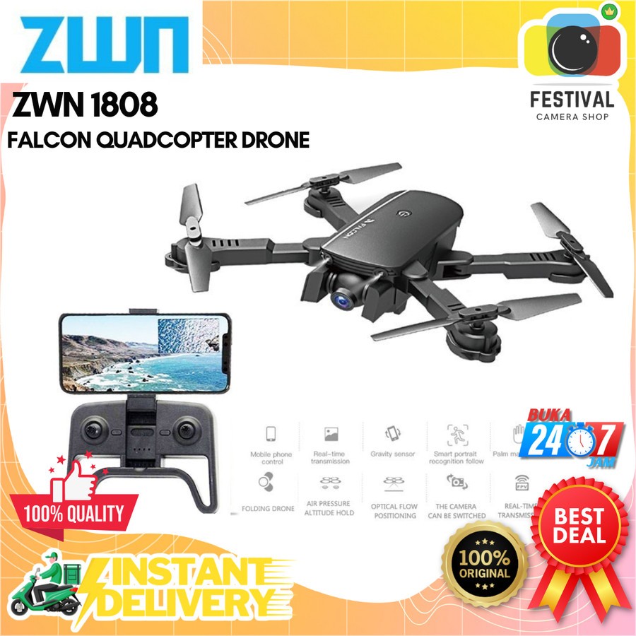ZWN 1808 Falcon Quadcopter Drone R8 WiFi FPV Dual Camera 1080p - 1808