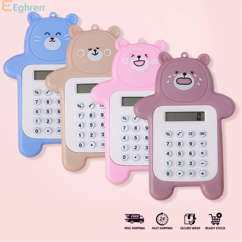 

Eeghrerr Gantungan Kalkulator Mini / Kalkulator Motif Beruang Mini / Kalkulator Mini 8 Digit Tombol Karet