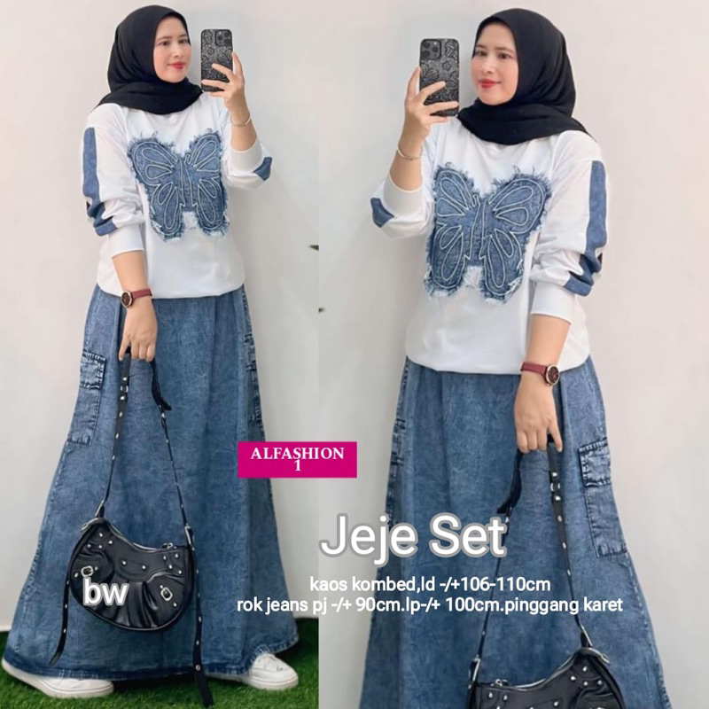 JEJE • CIMORA • JESKA BLAZER DAN SKIRT SCUBA BASIC POLOS• TAMIRA SET • SOKA ZALINA SETELAN LD 100-11