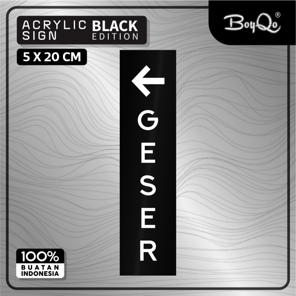 

BoyQo Akrilik Tanda Geser KiriWarna Hitam Ukuran 20 x 5 Untuk Masjid, Kantor, Mushola