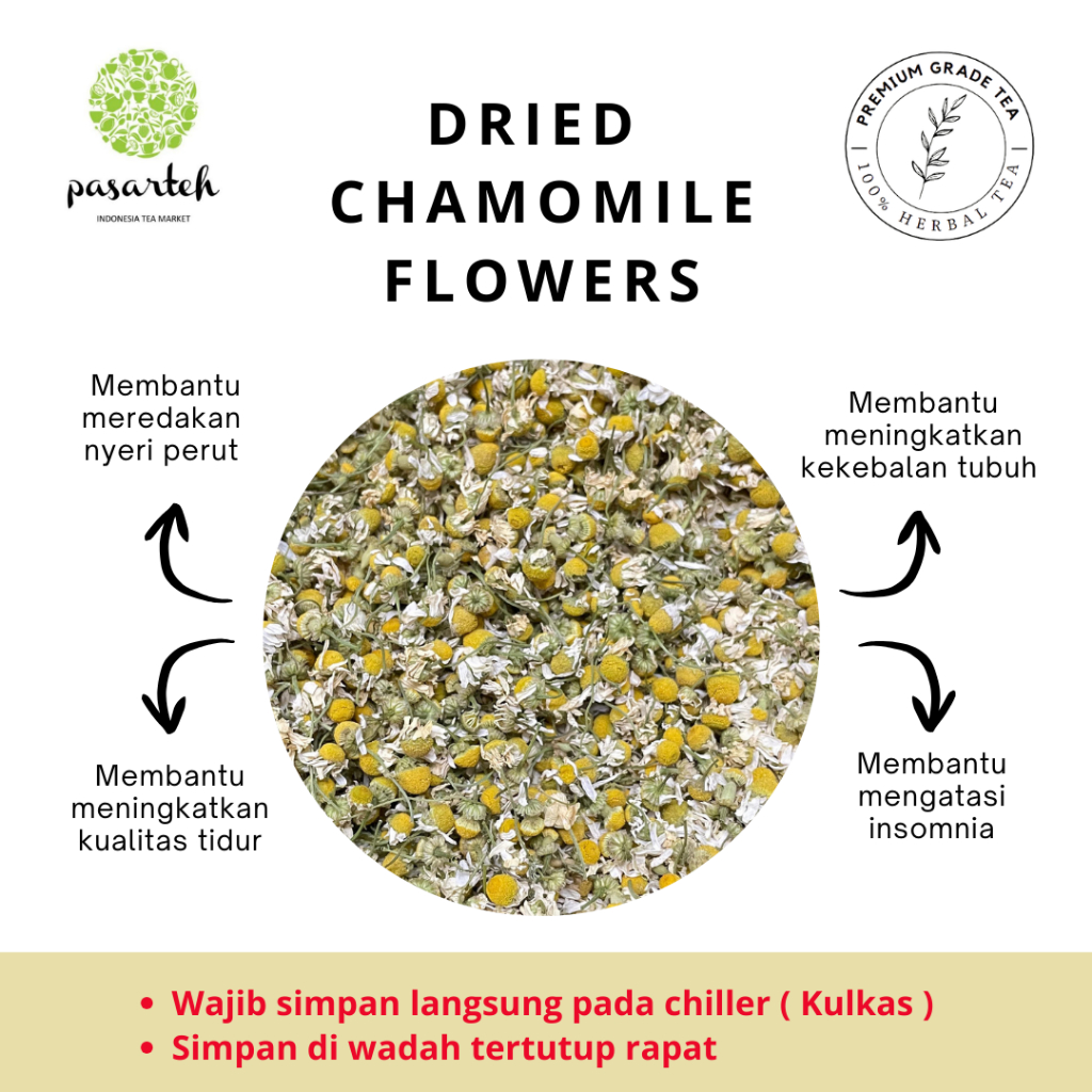 

[ pasarteh ] Chamomile | Dried Chamomile | Teh Chamomile | Tisane | Teh Relaksasi Anti Insomnia