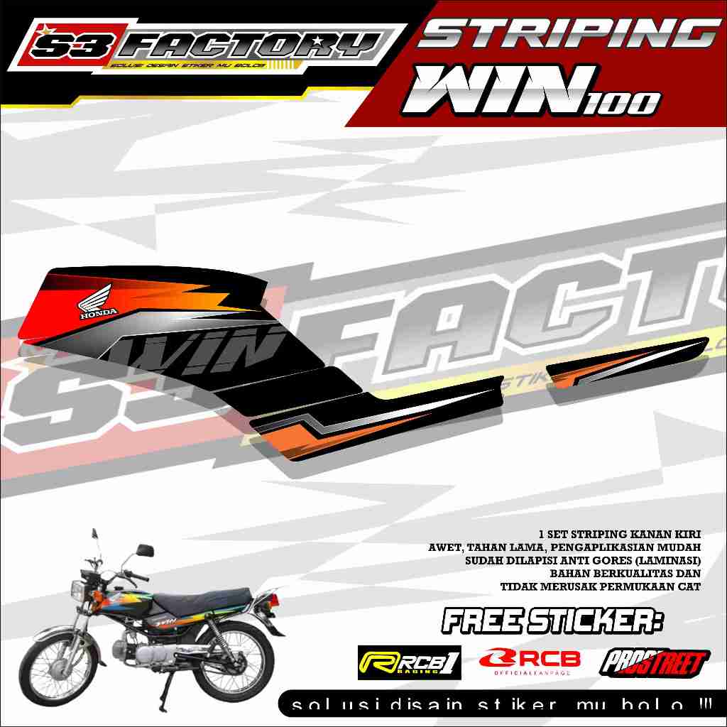 STRIPING VARIASI HONDA WIN 100 / STIKER LIST HONDA WIN SIMPEL KEREN ELEGANT