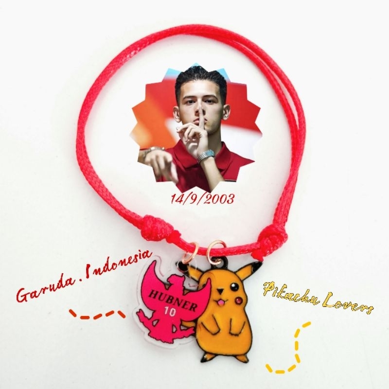 [new] JUSTIN HUBNER Charm Bracelet. timnas Indonesia. garuda.gelang timnas. sepakbola jersey.erspo. 