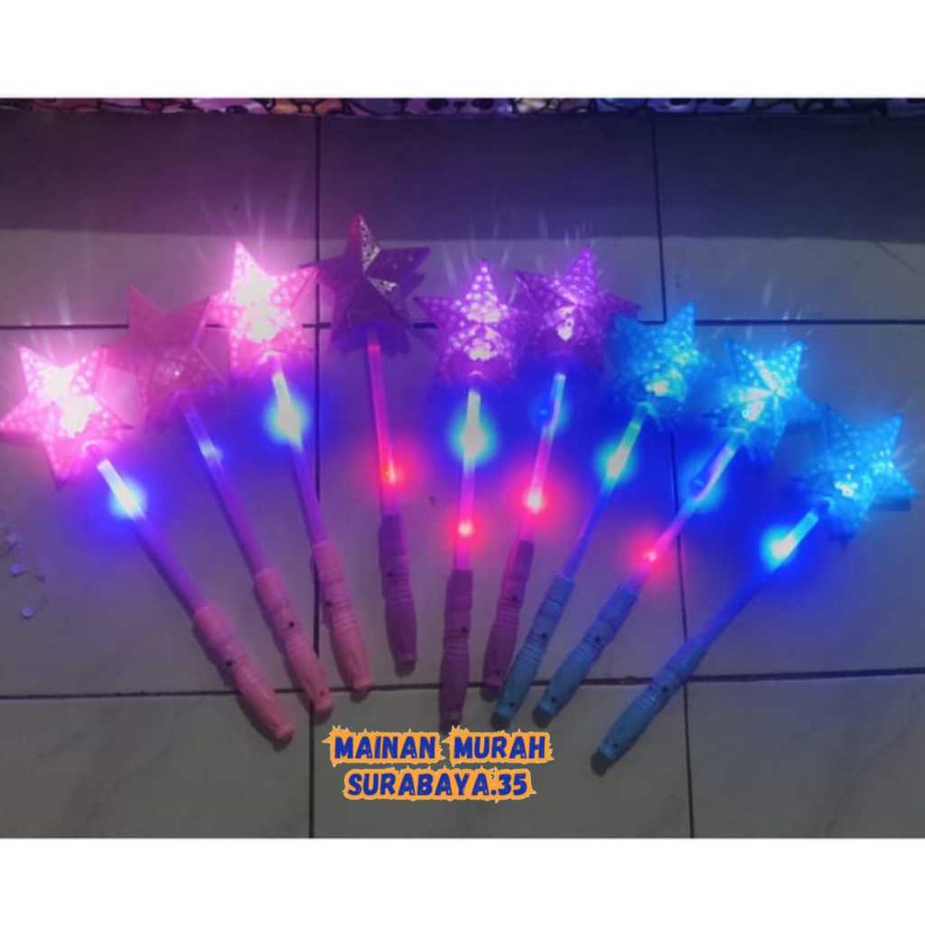 2 VARIASI | Mainan Tongkat Peri Party Pesta Anak LED 3 Nyala Bentuk Love Bintang Led Light Stick  | 
