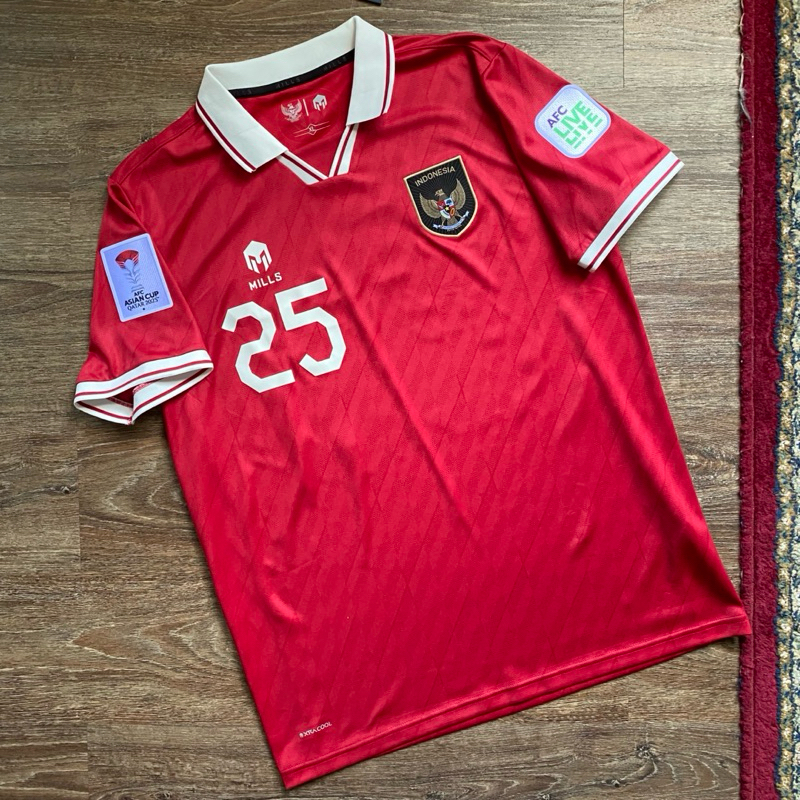 Jersey Timnas Indonesia Original Mills 2022/2024 Justin Hubner XL