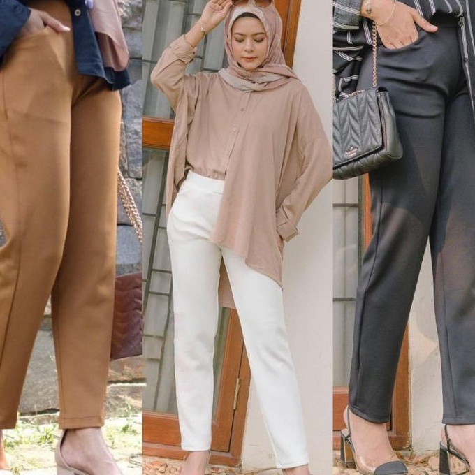 Unggul Celana Basic Scuba Wanita Jumbo  Momo Pants Basic Scuba Premium  Celana Wanita